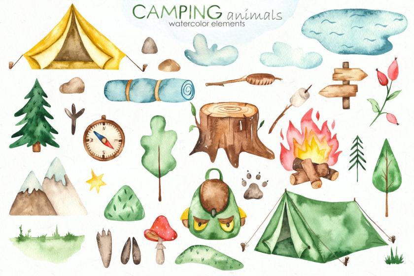 25xt-612007 WatercolorCampinganimalsz4.jpg