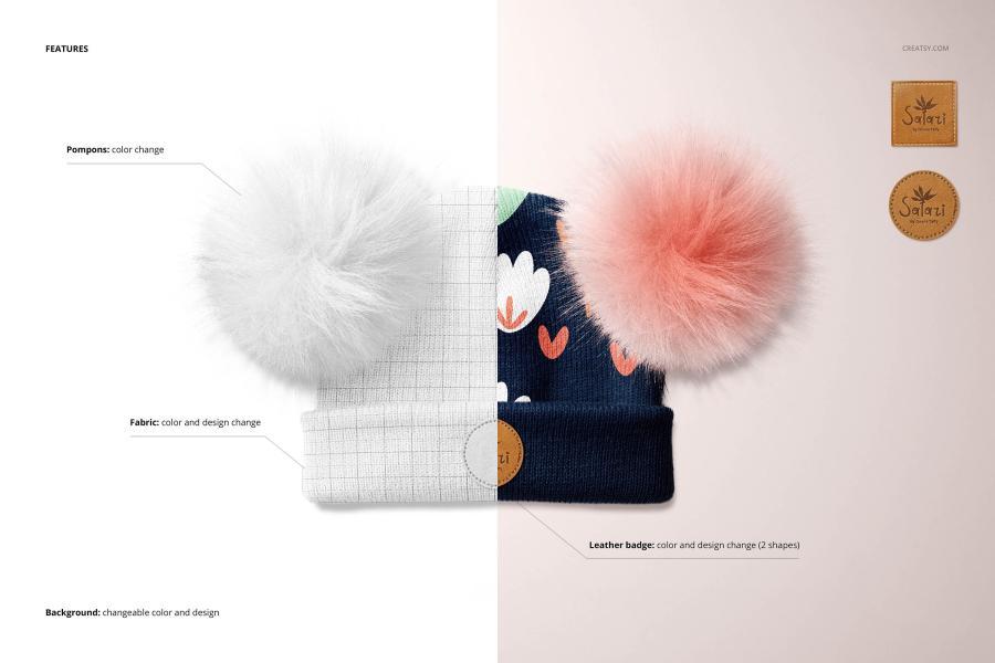 25xt-160209 Beanie-with-Fur-Pompons-Mockup-Setz7.jpg
