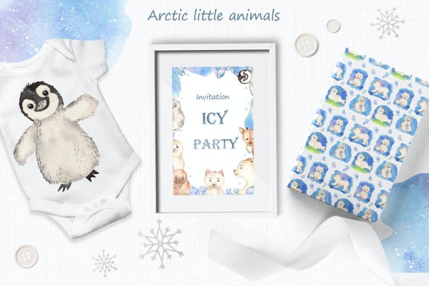 25xt-160413 WatercolorArcticlittleanimalsClipartcardsz10.jpg