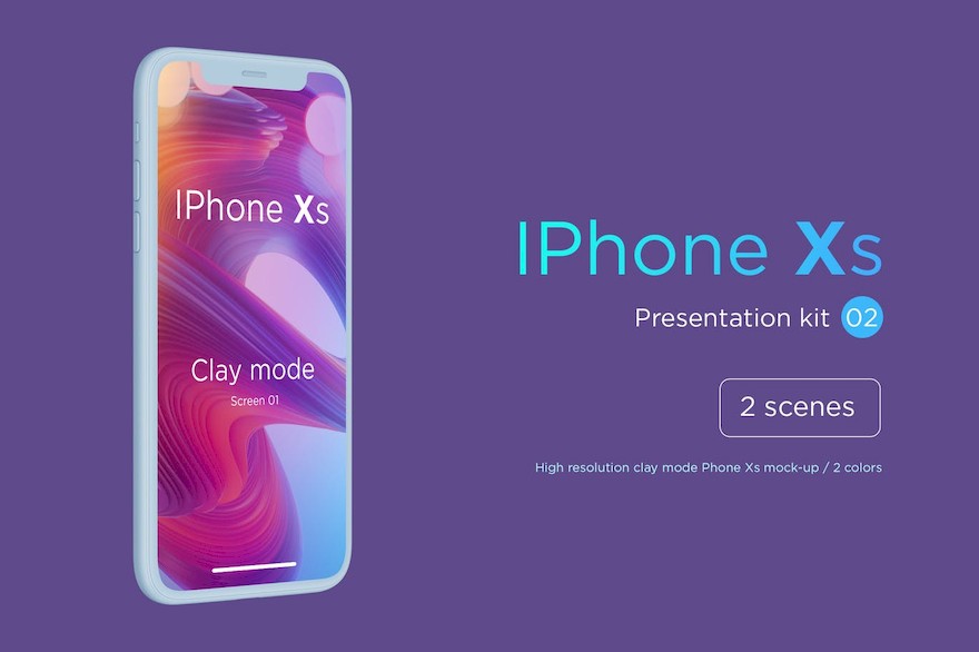Mobile Phone Iphone Clay Mode Mockup Front views-1.jpg