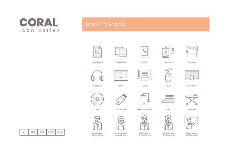 80 Back To School Icons | Coral Series (smooth)-1.jpg