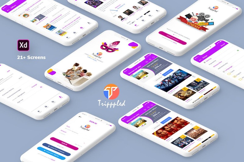 Tripppled-Movie Booking Mobile App UI Kit (XD)-4.jpg
