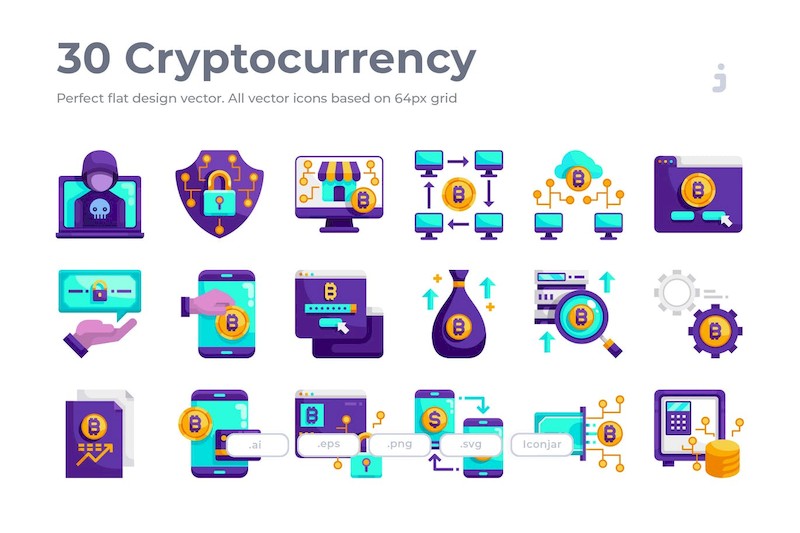 30 Cryptocurrency Icons - Flat.jpg