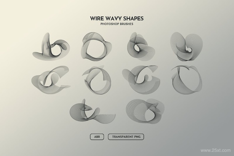 Wireframe Wavy Objects Photoshop Brushes-7.jpg