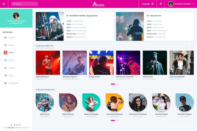 Atvantic-Music App Admin Dashboard UI Kit (XD)-8.jpg