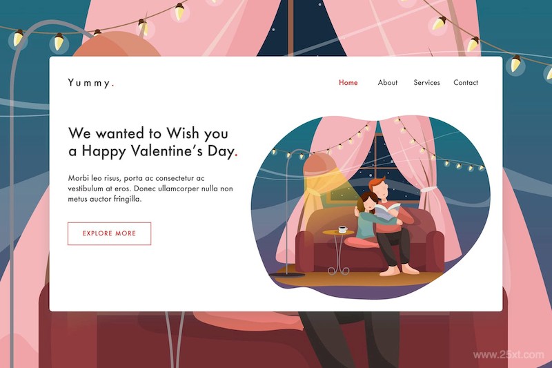 Love Story web template for Landing Page-3.jpg