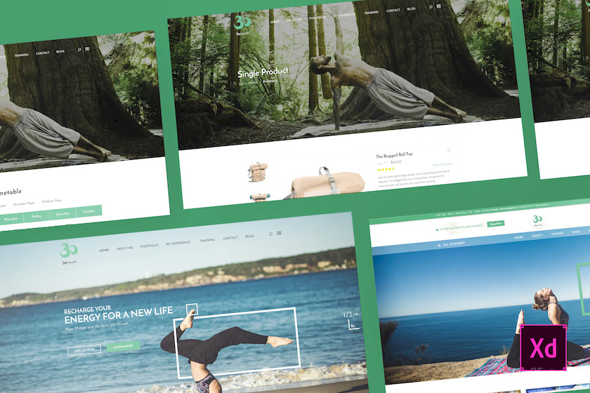 BeHealth - Yoga & Health Center Adobe XD Template.jpg