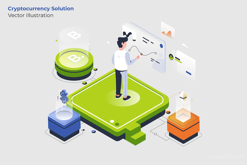 Cryptocurrency Solution - Vector Illustration.jpg