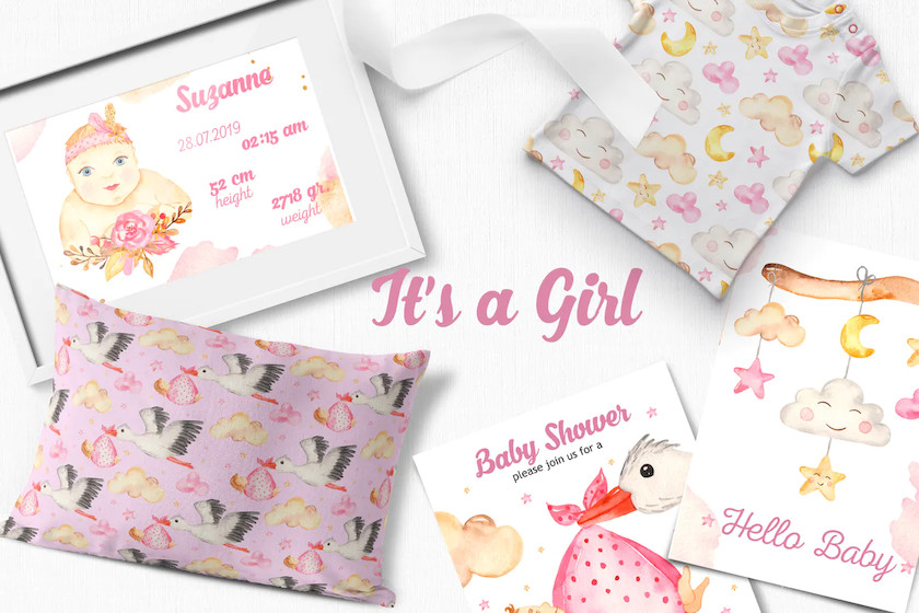 It’s a girl watercolor clipart, cards, patterns 10.jpg