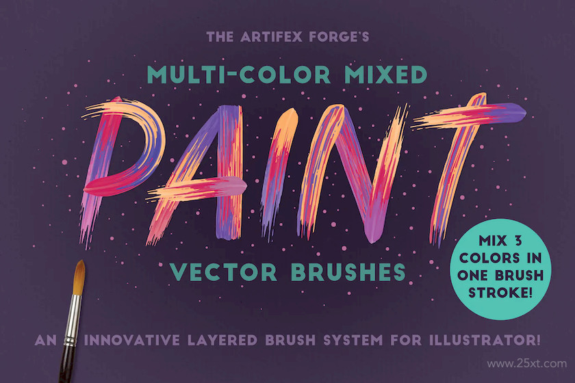 Multi-color Mixed Paint Brushes3.jpg