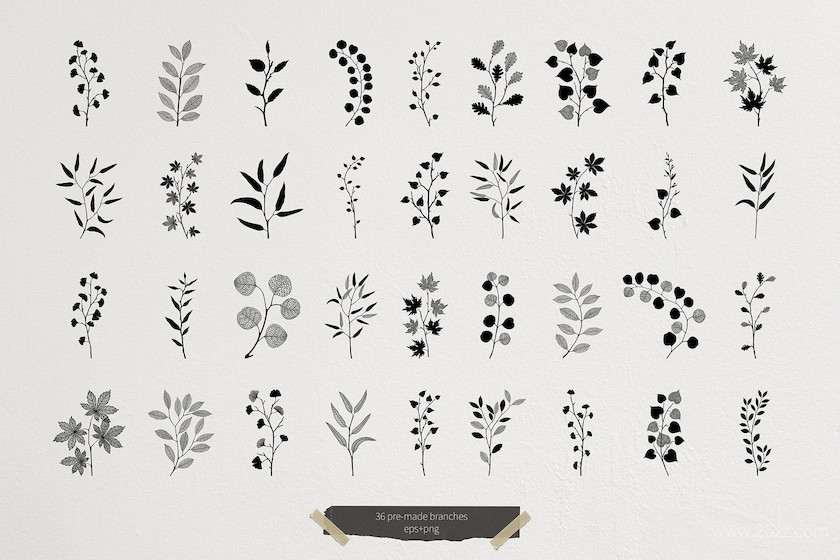 483459 Modern graphic elements. Art leaves10.jpg