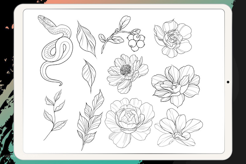 25xt-483842 Procreate - Tattoo Basic Stencil Set6.jpeg