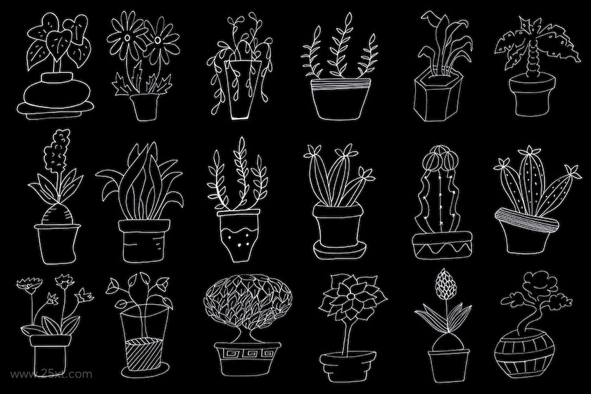 25xt-483903 30+ Hand Drawn Doodle Potted Plants Cliparts1.jpg