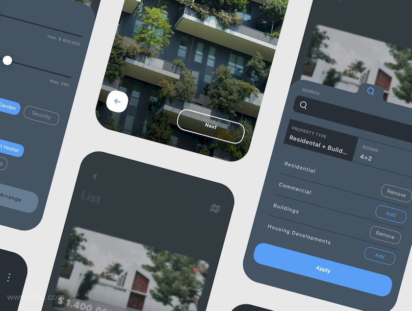 25xt-484098 Nors Dark - Real Estate App UI Kit6.jpg