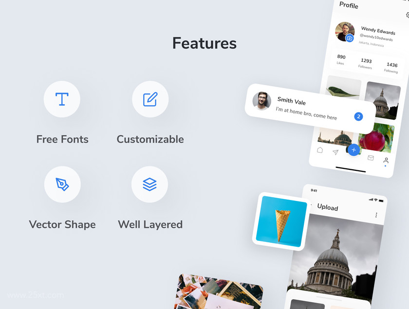 25xt-484401 Zelio - Social Media App UI Kit3.jpg
