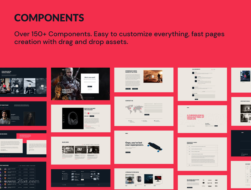 25xt-484670 GamerX-eSport Website UI Kit2.jpg