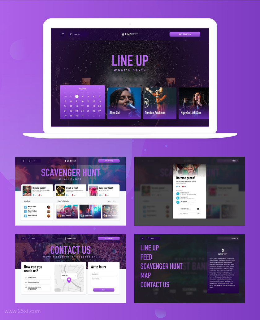25xt-484699 LineFest - Music Festival Web & Tablet App UI Kit2.jpg