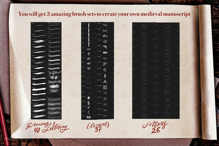 25xt-484717 Medieval Manuscript Creator Kit7.jpg