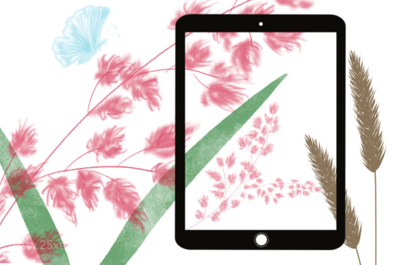 25xt-484973 FLOWER GRASS FIELD Procreate Brush Stamp 4.jpg