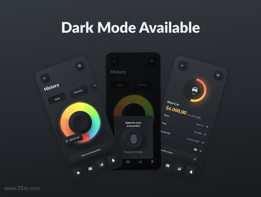 25xt-485040 Skeuomorph Wallet Banking App UI Kit 4.jpg