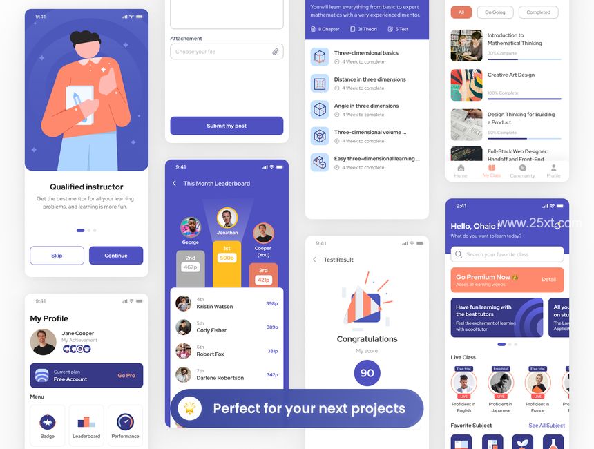 25xt-488071-Studenify - Elearning Mobile UI Kit5.jpg