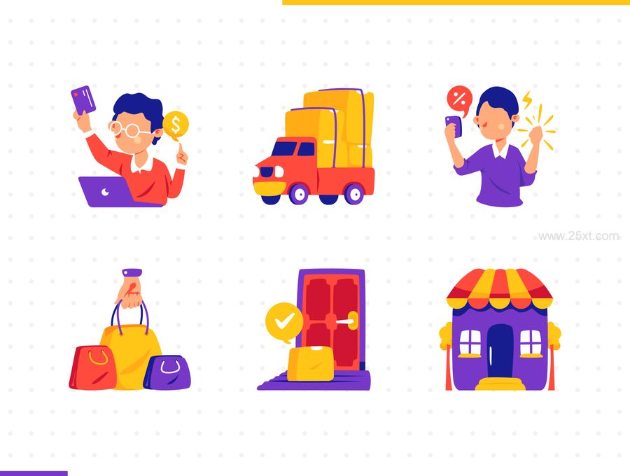 25xt-171125-Online shopping Illustration - Bukeicon 2.0 series5.jpg