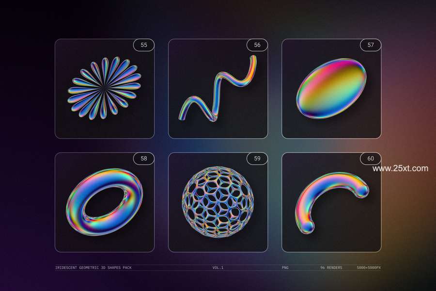 25xt-172193-IRIDESCENT GEOMETRIC 3D SHAPES PACK VOL.114.jpg