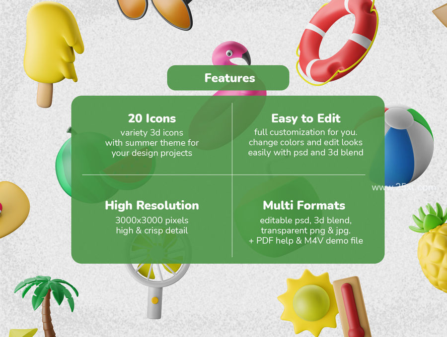 25xt-172442-3D Icon Set - Summer Theme Beach Vacation8.jpg