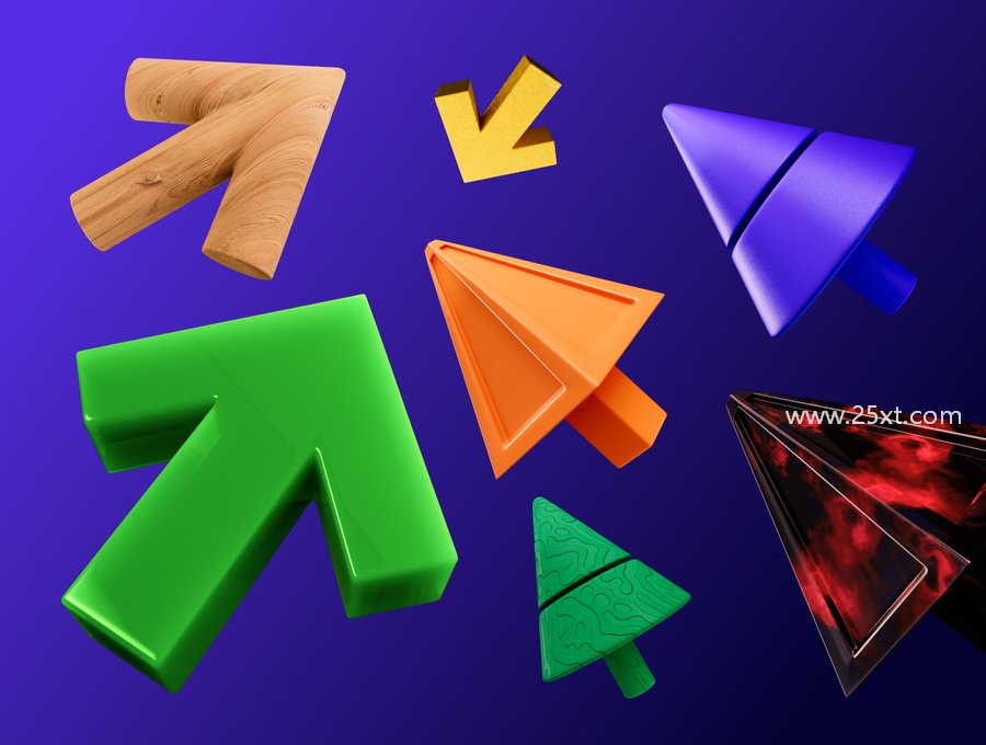 25xt-164010-3D arrows 4 shapes 7 materials1.jpg
