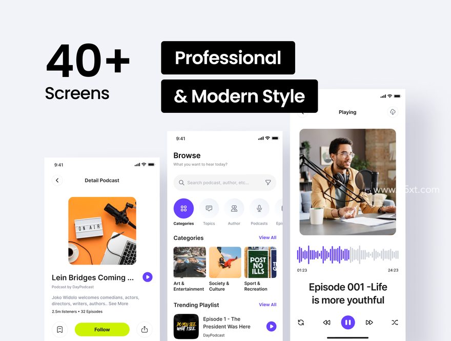 25xt-165277-Corecast - Podcast App UI Kit2.jpg