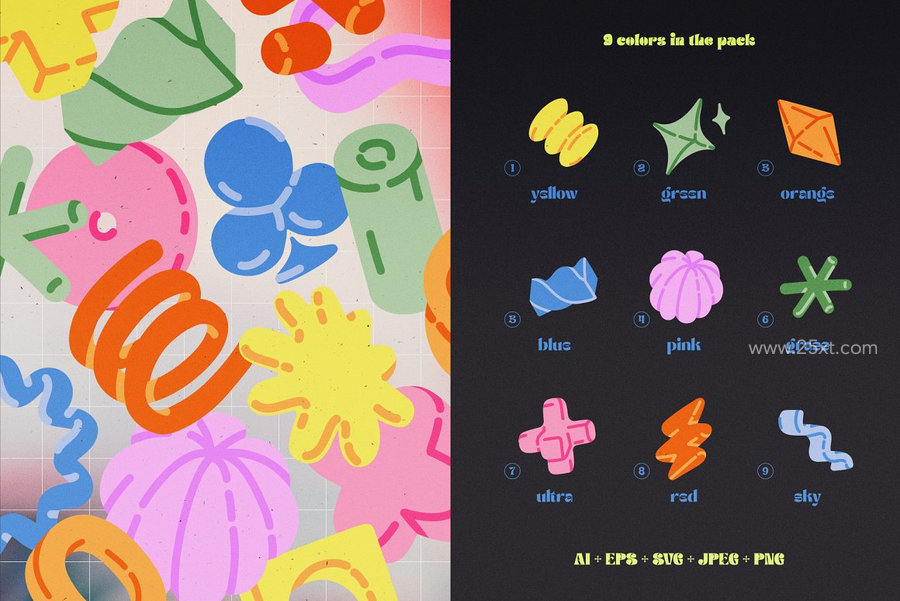 25xt-174292-Vibrant 3d-fake shapes Vector set5.jpg