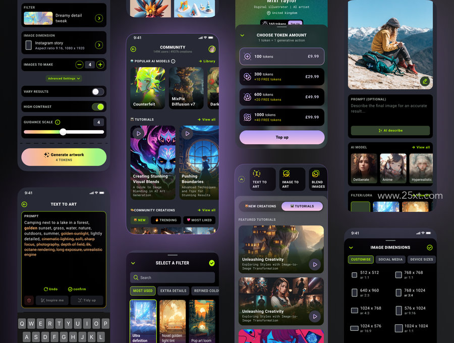 25xt-175289-UI KIT AI Art Generator App - bento & glassmorphism style 6.jpg