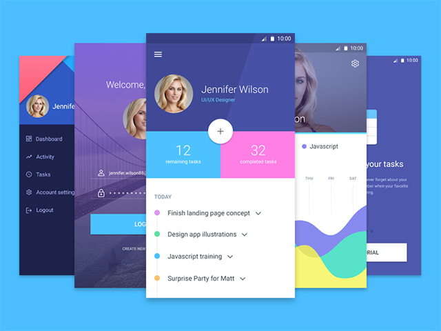 material-screens-psd-app